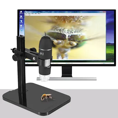 Buy 1000X 8LED 2MP USB Camera Magnifier Digital Microscope Endoscope With Stand E5E3 • 17.78$