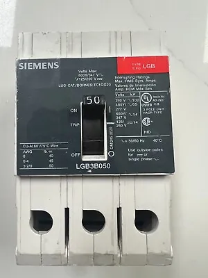 Buy ****** Siemens LGB3B050 50 Amp 3 Pole Bolt On Circuit Breaker ******* • 190$
