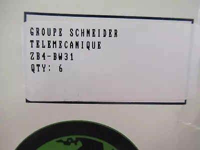 Buy Lot Of 6 New Schneider Electric ZB4 BW31 Push Buttons • 50$