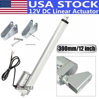 Buy 1000N/220lbs 12  Inch Linear Actuator Electric DC Motor Auto Lift W/ Brackets US • 44.99$