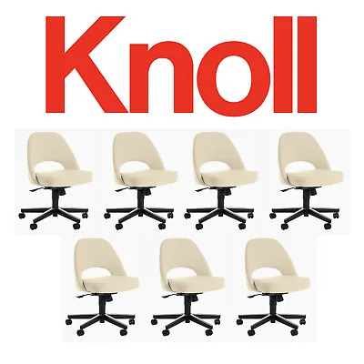 Buy 7 Knoll Saarinen Office Desk Chair White Boucle Eames Aeron Herman Miller $15K ! • 5,899$