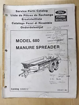 Buy New Holland,  Service Parts Catalog,  Model 680 Manure Spreader.   1/1990 • 14.85$