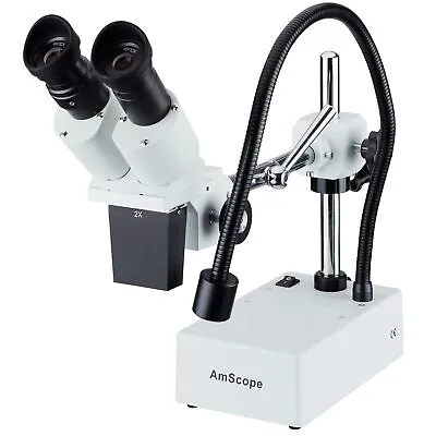 Buy AmScope 20X Widefield Stereo Microscope W Boom Arm Stand & LED Incident Light • 204.99$