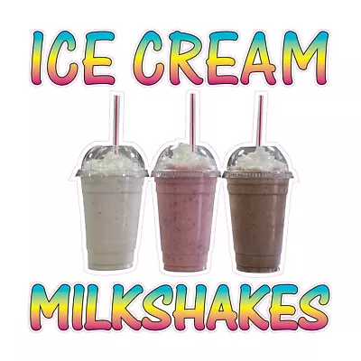 Buy Food Truck Decals Ice Cream Milk Shekes Retail Concession Concession Sign Brown • 72.99$