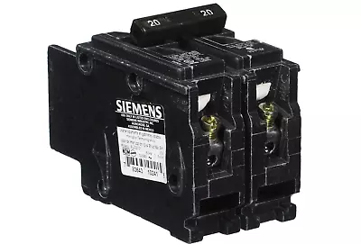 Buy Siemens BQ2B020 20-Amp Double Pole 120/240-Volt 10KAIC Lug Out Breaker • 58.90$