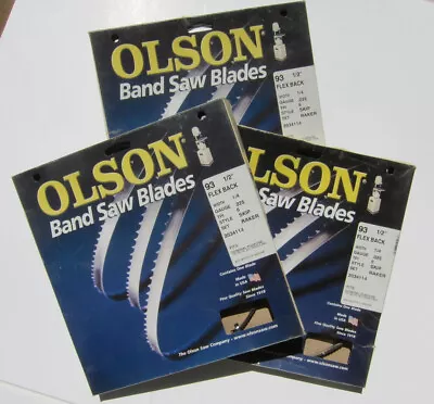 Buy 3 OLSON BAND SAW BLADES 93-1/2  X 1/4  6-TPI SKIP TOOTH Fits 14  Delta Band Saws • 40$