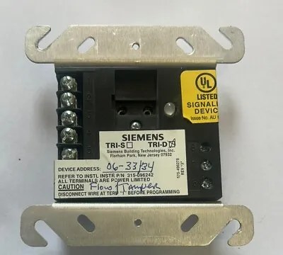 Buy Siemens Tri-d Addressable Dual Monitoring Module Interface Used • 89.99$