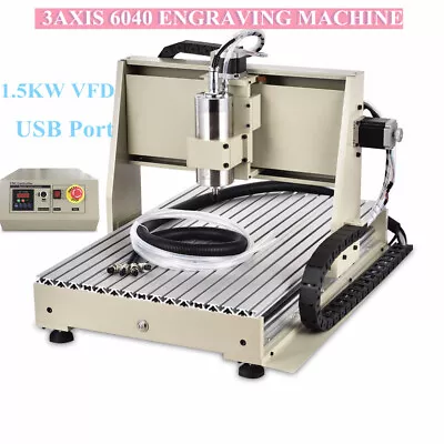 Buy 1.5KW 3-AXIS CNC 6040 Router Milling Engraving Cutter Machine USB 3D Engraver • 1,006.05$