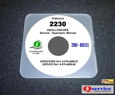 Buy Tektronix TEK 2230 Oscilloscope Service + Ops Manual CD With A3 17 X11  Diagrams • 13.99$