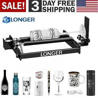 Buy Longer Y-axis Laser Rotary Roller For Longer Laser Engraver Cylindrical Objects • 68.39$