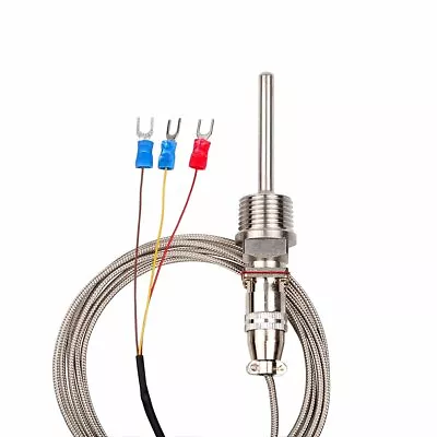 Buy Rtd Pt100 Temperature Sensor Probe 3 Wires 2m Cable Thermocouple 58~572f 50300c • 21.93$