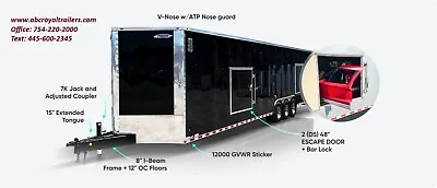 Buy Enclosed 36 Fit Trailer  Car Hauler W/heavy Duty Options, Freedom New Composite • 19,999$