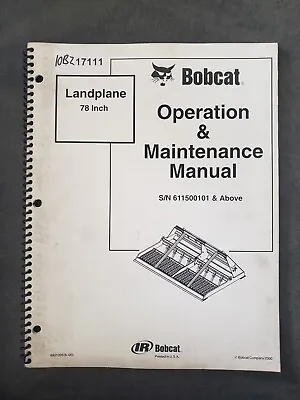 Buy Bobcat Skidsteer 78  Landplane Attachment Operation Manual • 8.02$