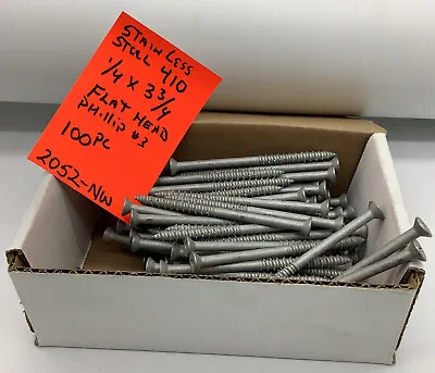 Buy Stainless Steel 410 Concrete Screws 1/4 X 3 3/4 Flat Head Phillips #3 (2052-NW • 32$