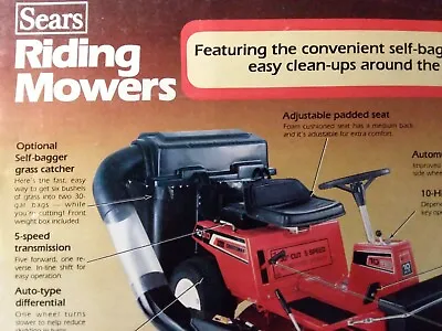 Buy Sears Craftsman Riding Lawn Mower 10/30 7/25 6/25 Color Sales Brochure Catalog • 36.54$