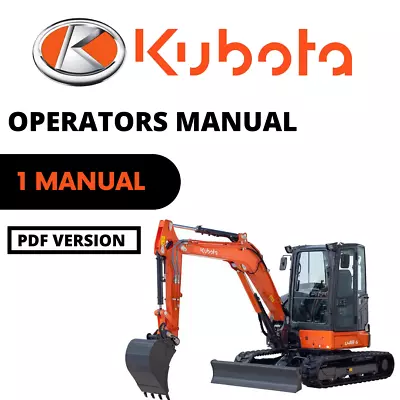 Buy Kubota Excavator U17 Operators Manual PDF USB • 40$