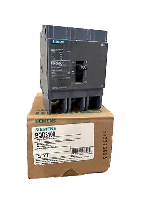 Buy (1) NEW Siemens BQD3100 3p 480v 100a Circuit Breaker - NEW IN BOX - 24 AVAILABLE • 199$