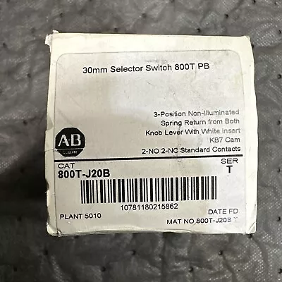 Buy Allen Bradley 800T-J20B Selector Switch Ser. T 3-Pos Spring Return #K-2257 • 154.95$