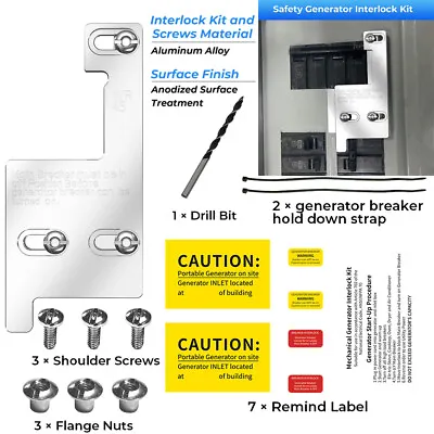 Buy Generator Interlock Kit For GE /Siemens /Murray/ITE 150 And 200 Amp Panel LISTED • 46.99$