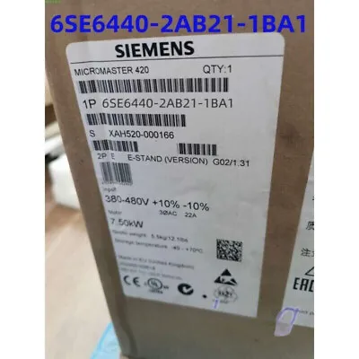 Buy New Siemens 6SE6440-2AB21-1BA1 6SE6 440-2AB21-1BA1 MICROMASTER440 Without Filter • 653.64$