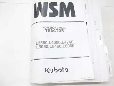 Buy Workshop Manual For Kubota L3560 L4060 L4760 L5060 L5460 L6060 Tractors • 45$