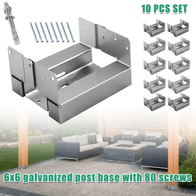 Buy 10 PCS Adjustable Post Base ABA66Z ZMAX Kit For Porch Railings With 80 Screws  • 79.99$